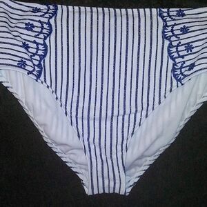 Navy & White Sparkly Striped Bottoms/Bottom Only